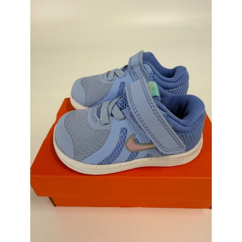 Nike‎ Revolution 4 Kids Toddler Sneakers Blue/Pink Size 4C BV7444-400 New